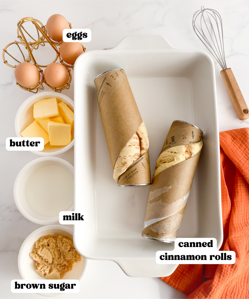 ingredients for cinnamon roll breakfast casserole