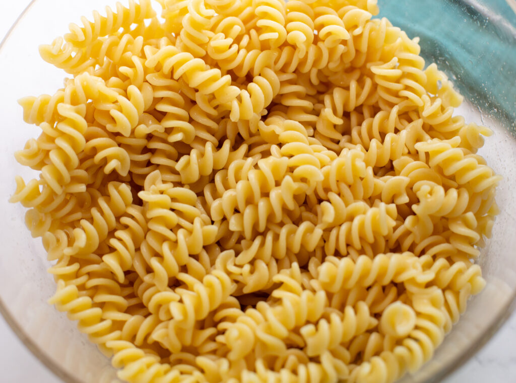 cooked pasta in a bowl