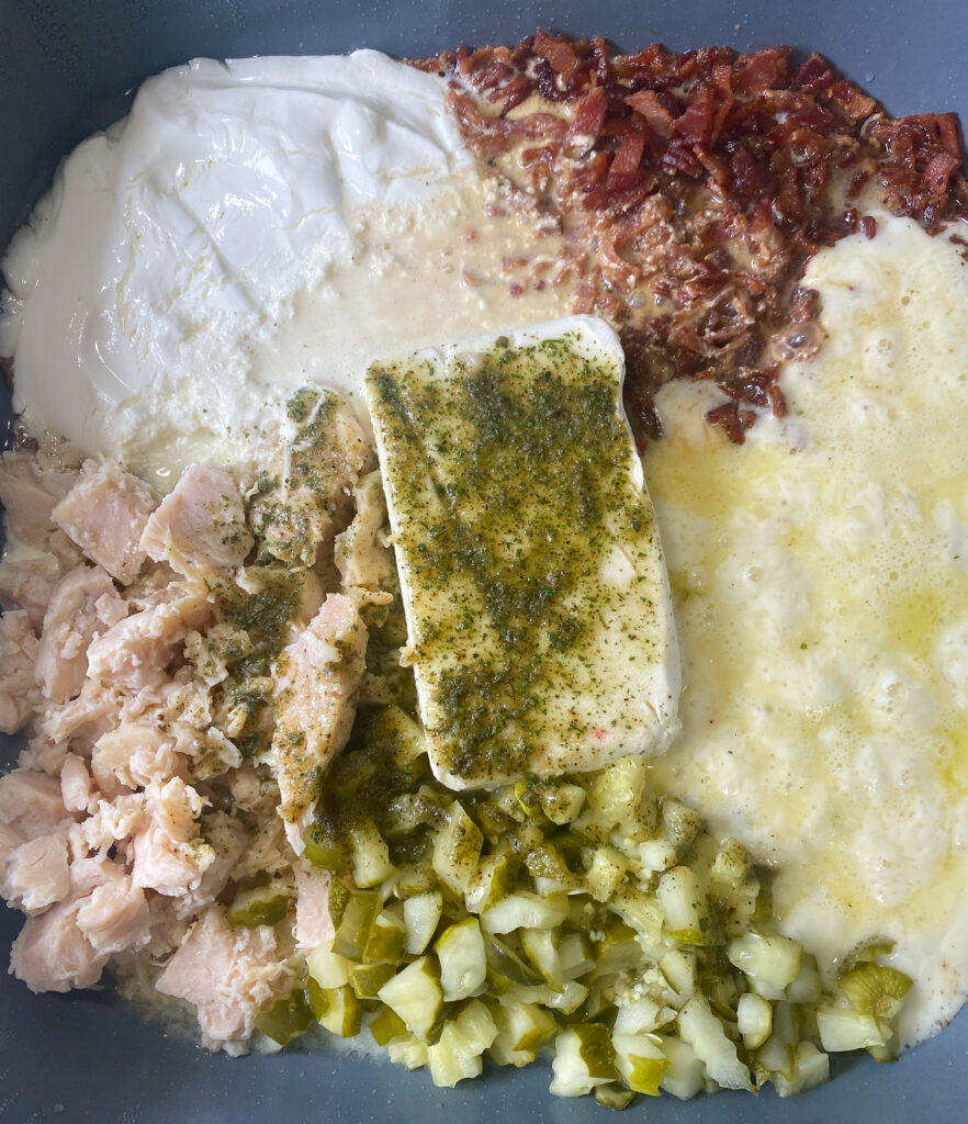 all of the ingredients warmed through in a skillet