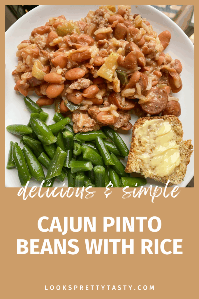 cajun pinto beans with rice pinterest image