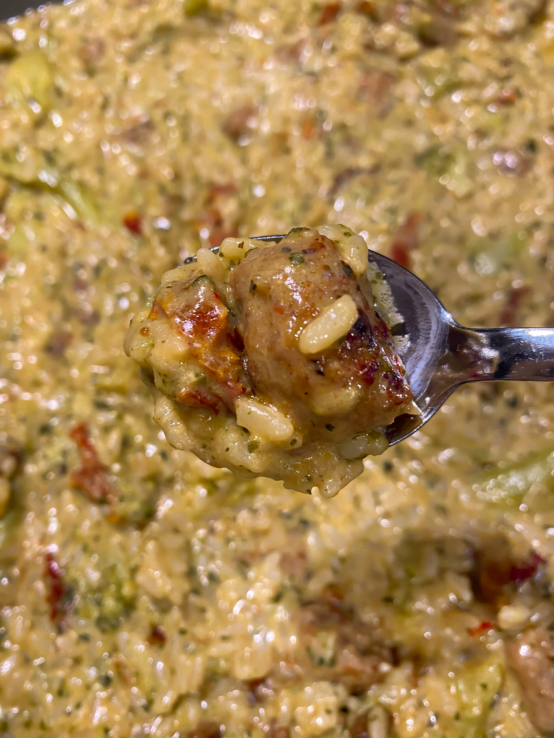 spicy sausage and risotto skillet dinner