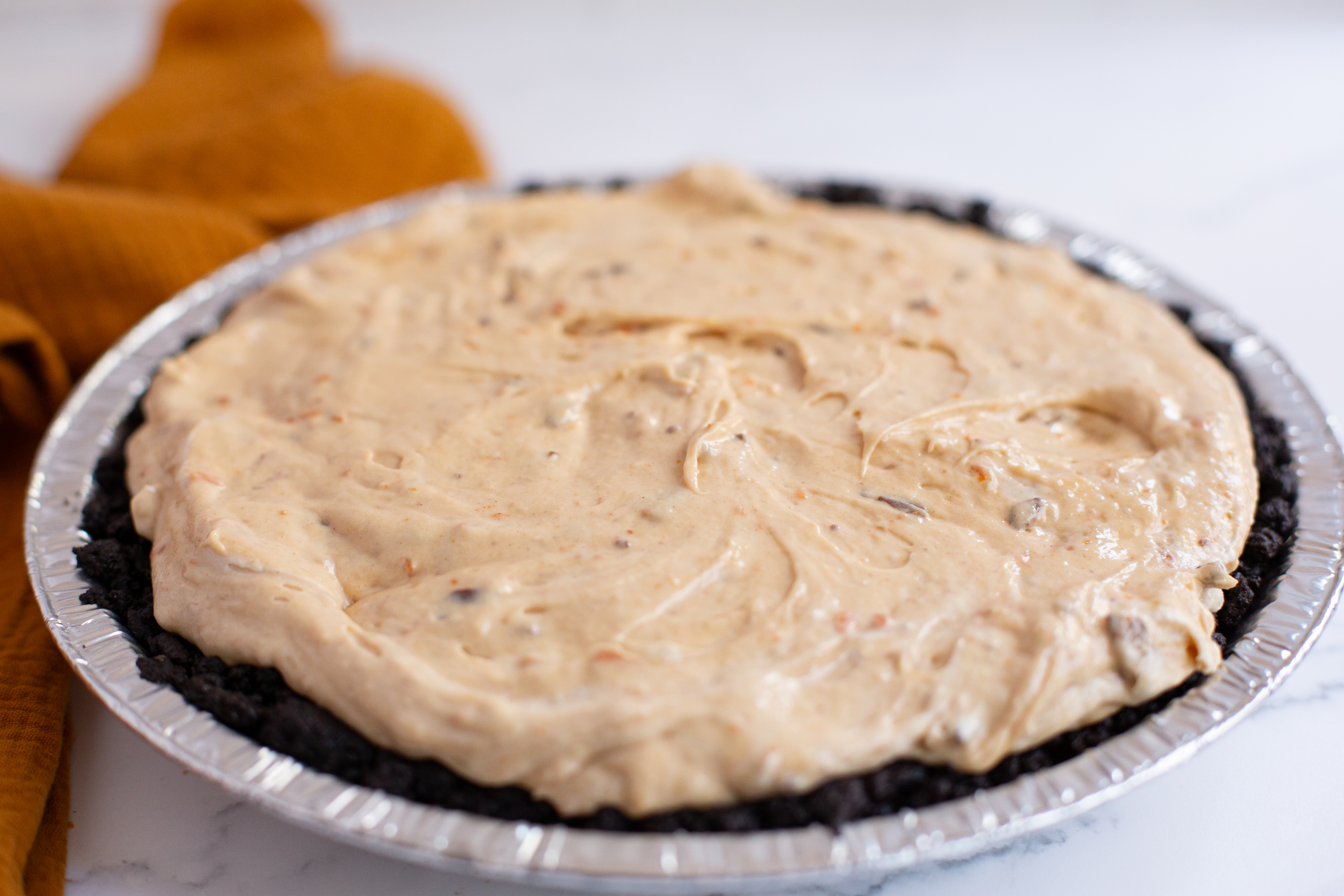 pie mixture set into pie pan