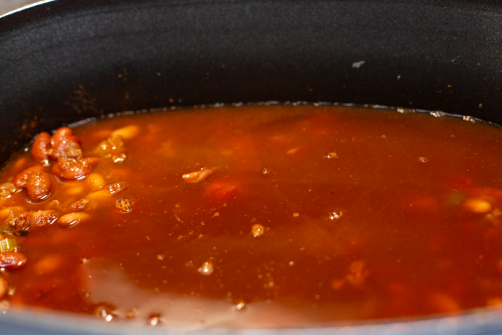 soup base in the pot