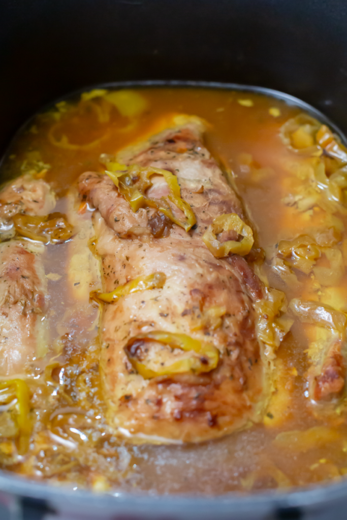 cooked mississippi pork loin in the slow cooker